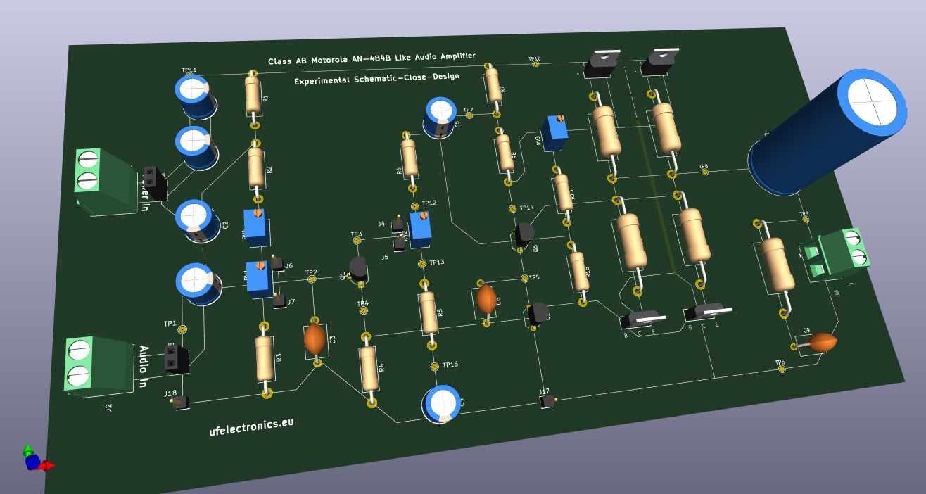 Motorola Class AB BJT Amplifier – Free PCB design Downloads