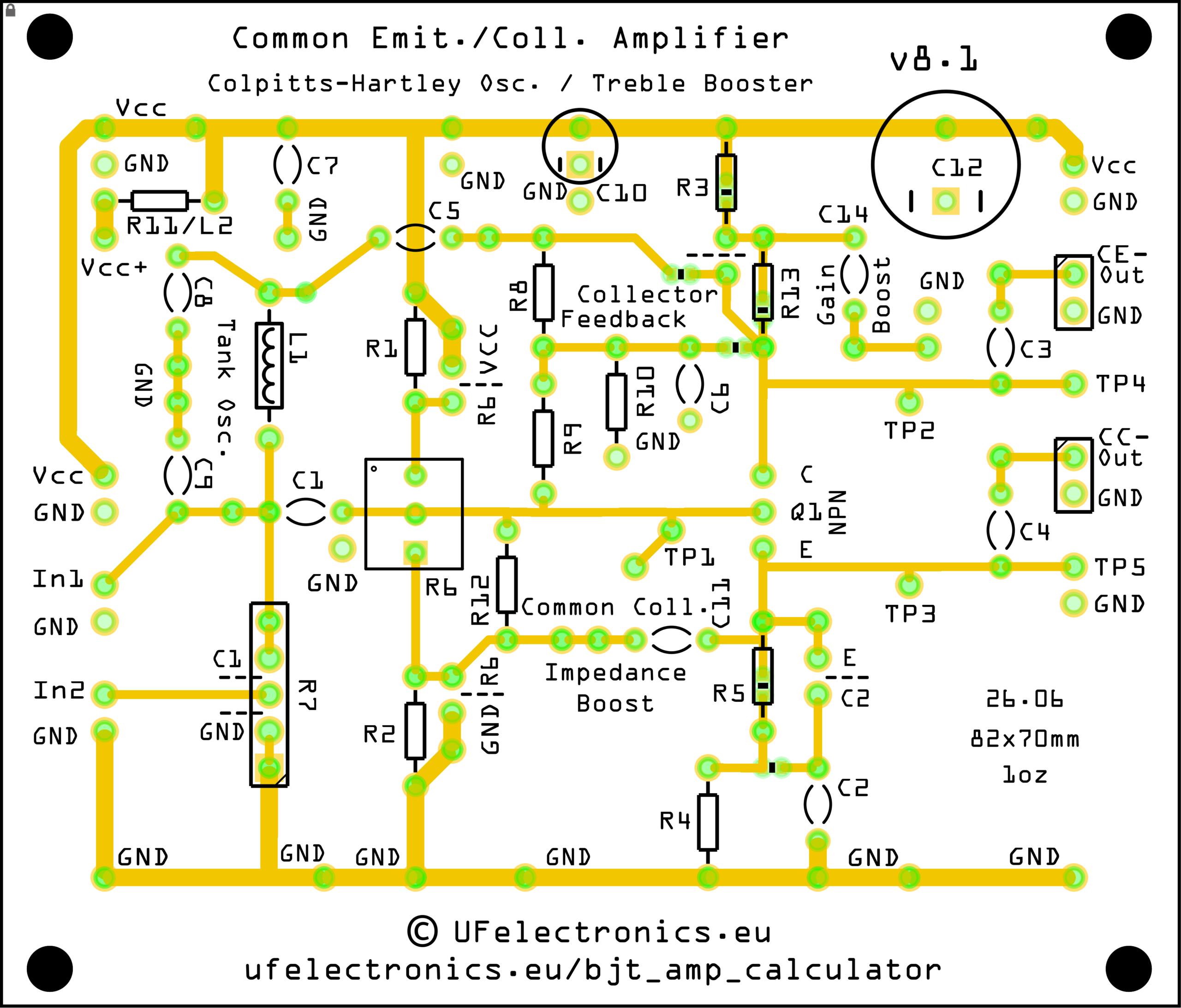 Common Emitter/Collector Amplifier Board v8.1 - Image 2