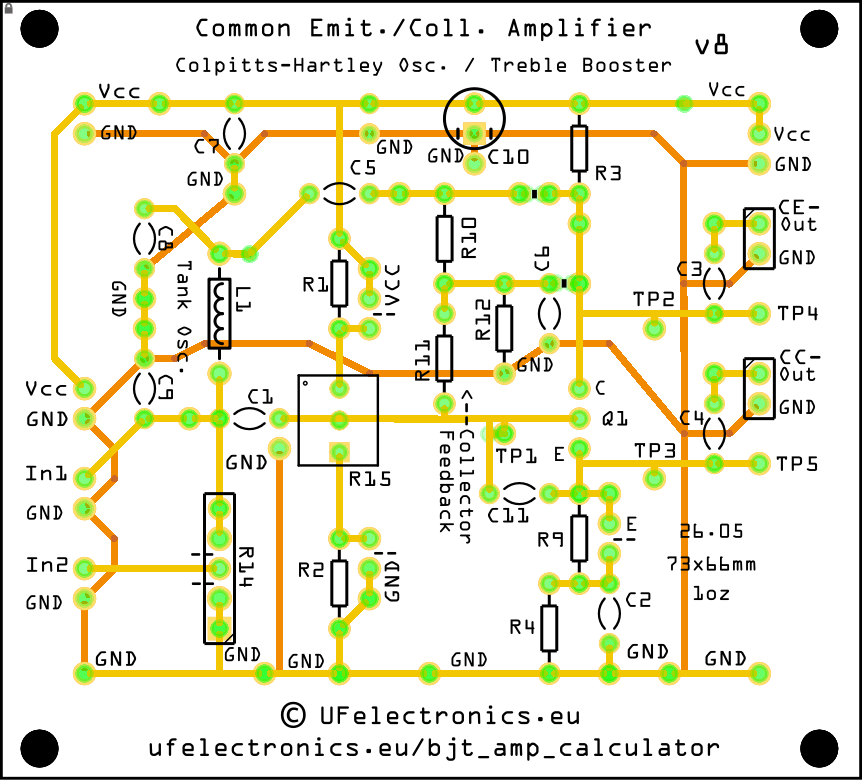 Common Emitter/Collector Amplifier Board v8 - Image 2