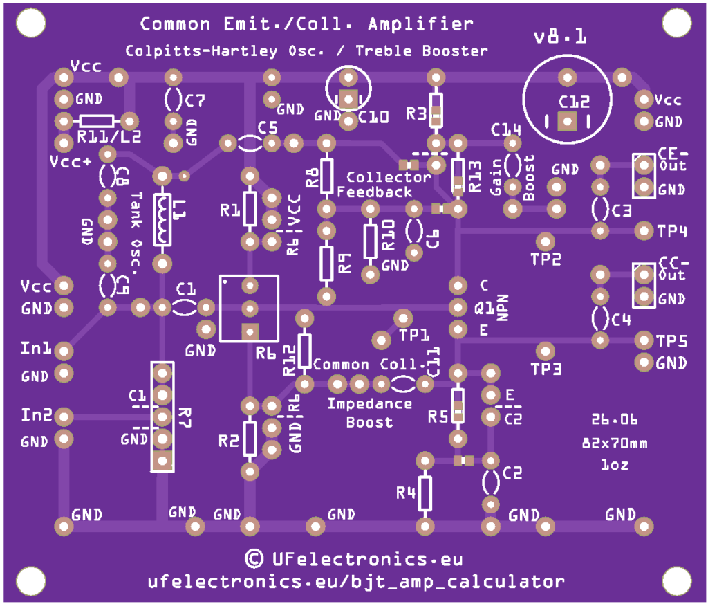 Common Emitter/Collector Amplifier Board v8.1 Common Emitter/Collector Amplifier Board v8.1