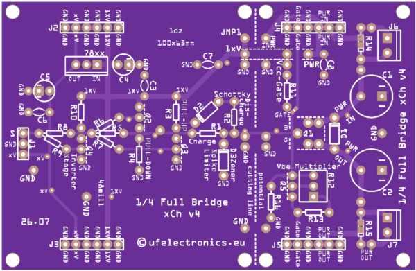 1/4 H-Bridge xCh v4 – One set of two PCBs 1/4 H-Bridge xCh v4 – One set of two PCBs