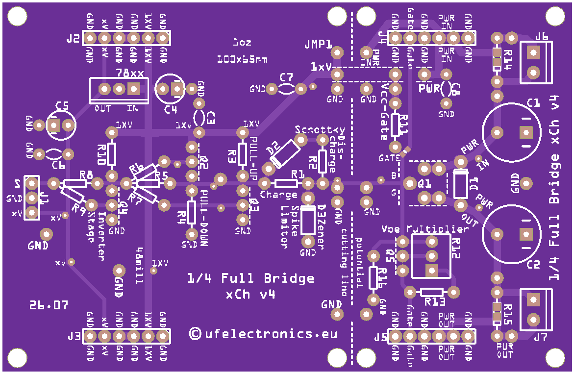 1/4 H-Bridge xCh v4 - One set of two PCBs