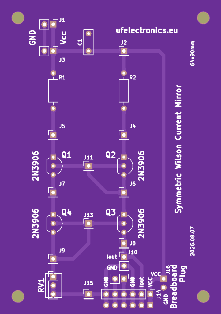 Symmetric Wilson Current Mirror Experimentation Board v1 Symmetric Wilson Current Mirror Experimentation Board v1