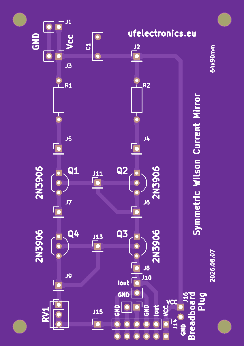Symmetric Wilson Current Mirror Experimentation Board v1 Symmetric Wilson Current Mirror Experimentation Board v1