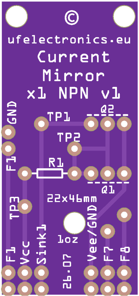Current Sink Mirror Experimentation Board v1 Current Sink Mirror Experimentation Board v1
