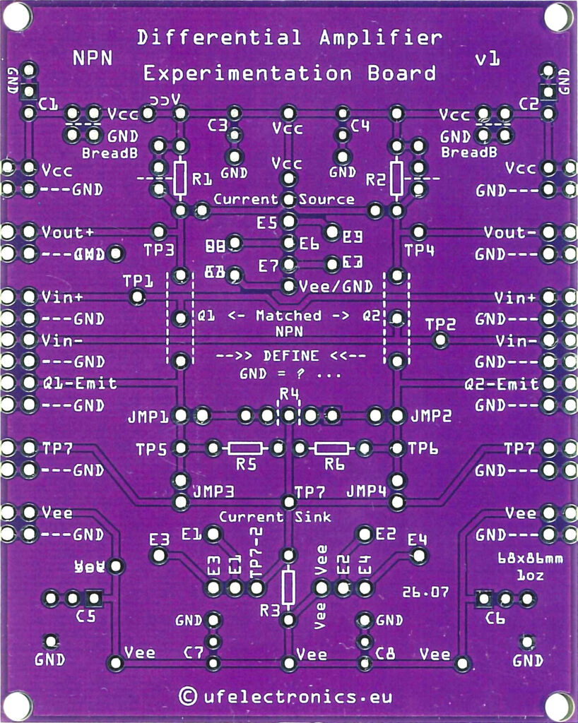 Differential Amplifier Experimentation Board v1