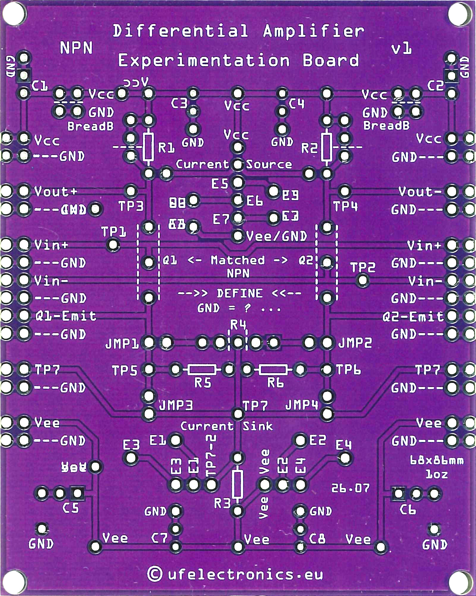 Differential Amplifier Experimentation Board v1 Differential Amplifier Experimentation Board v1