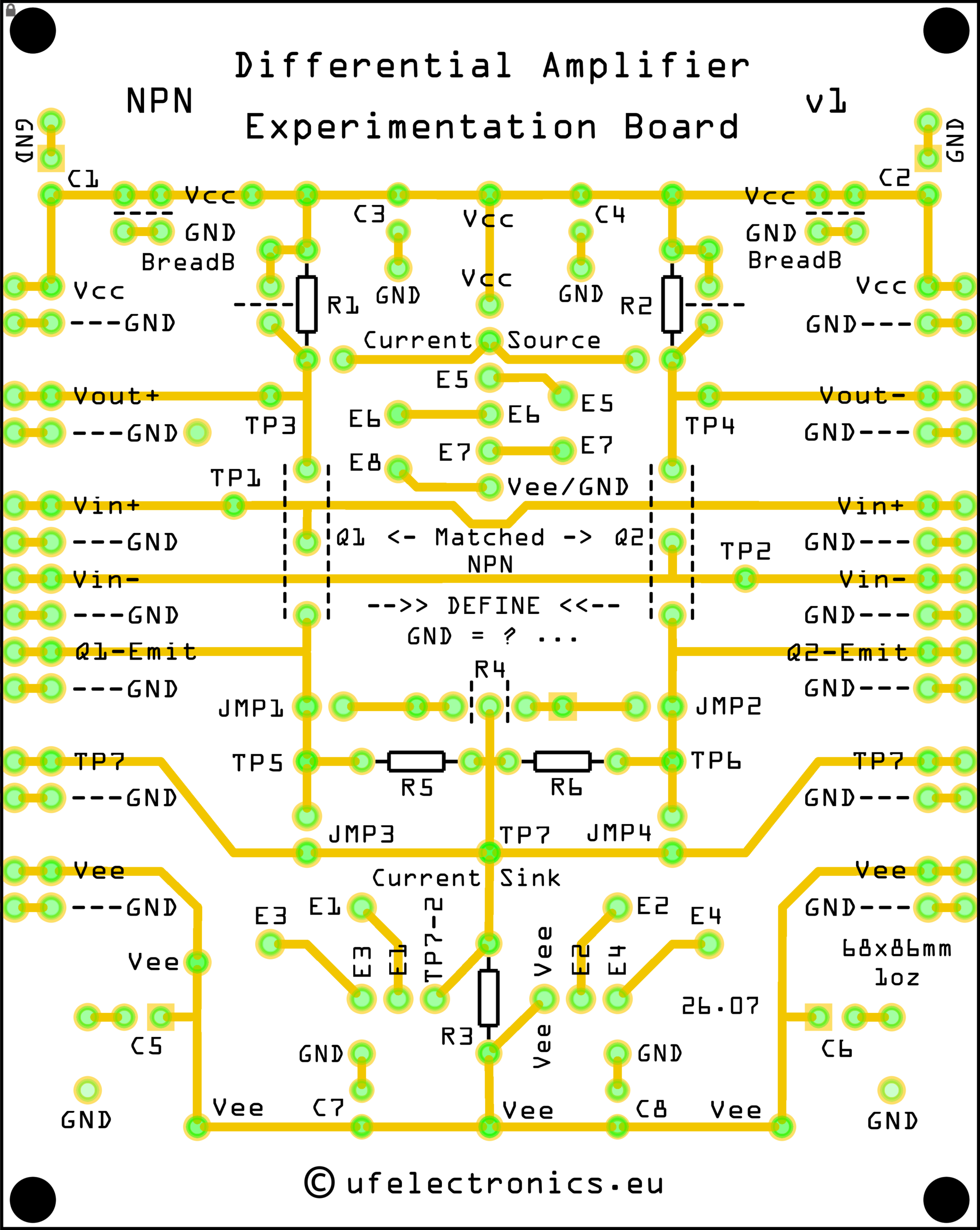 Differential Amplifier Experimentation Board v1 - Image 2