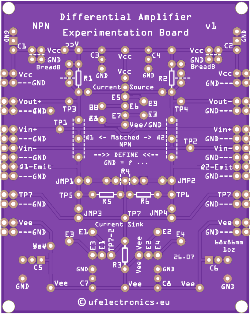 Differential Amplifier Experimentation Board v1 Differential Amplifier Experimentation Board v1