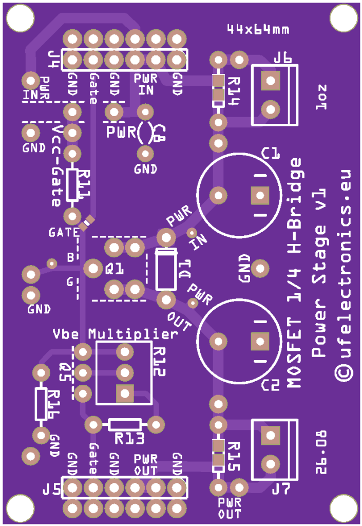1/4 H-Bridge Power Stage v1 (set of two PCBs)