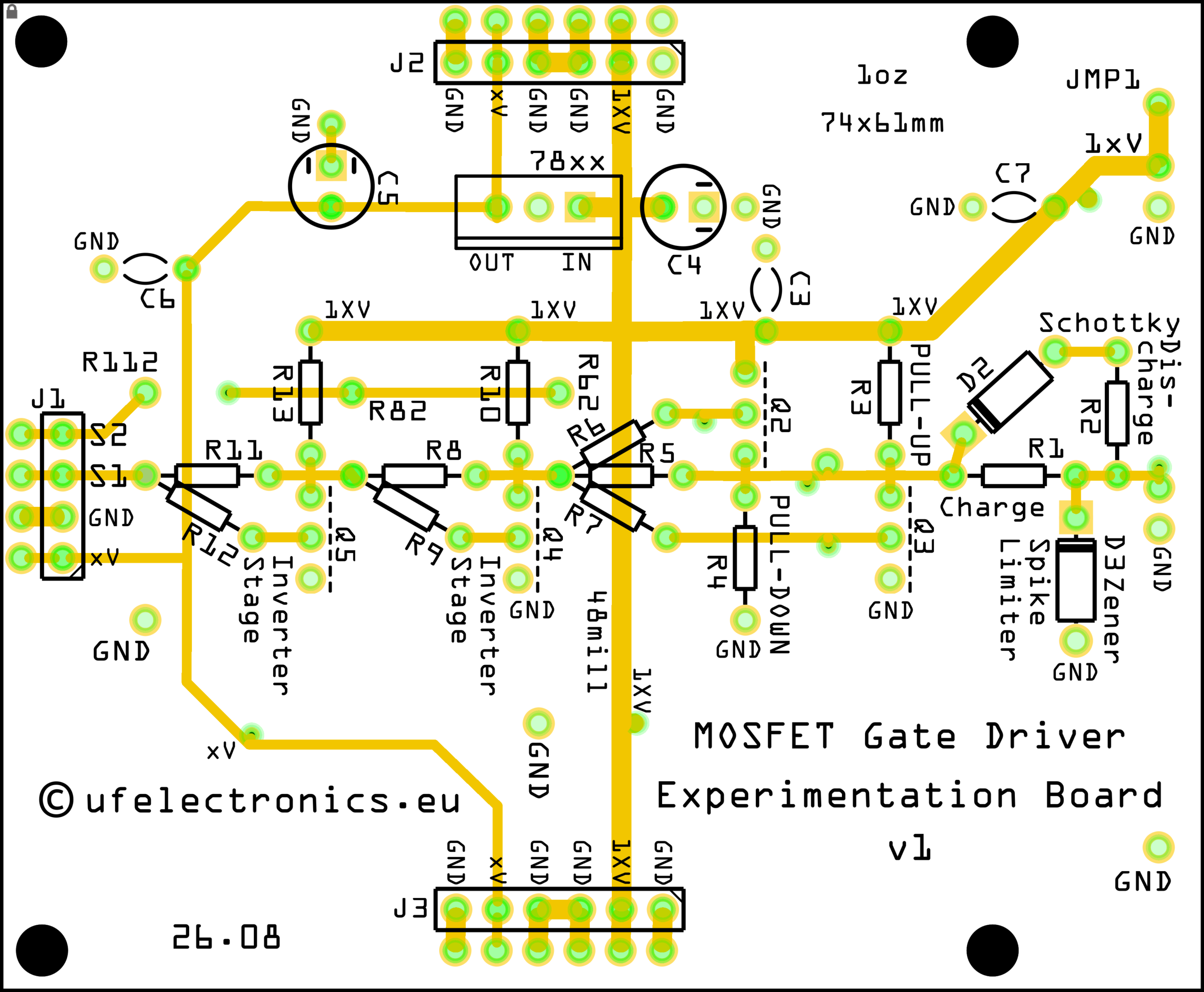 MOSFET Gate Driver Experimentation Board v1 (set of two PCBs) - Image 2