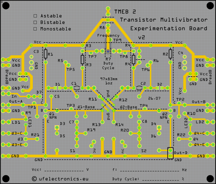 BJT Transistor Multivibrator Experimentation Board v2 - Image 3