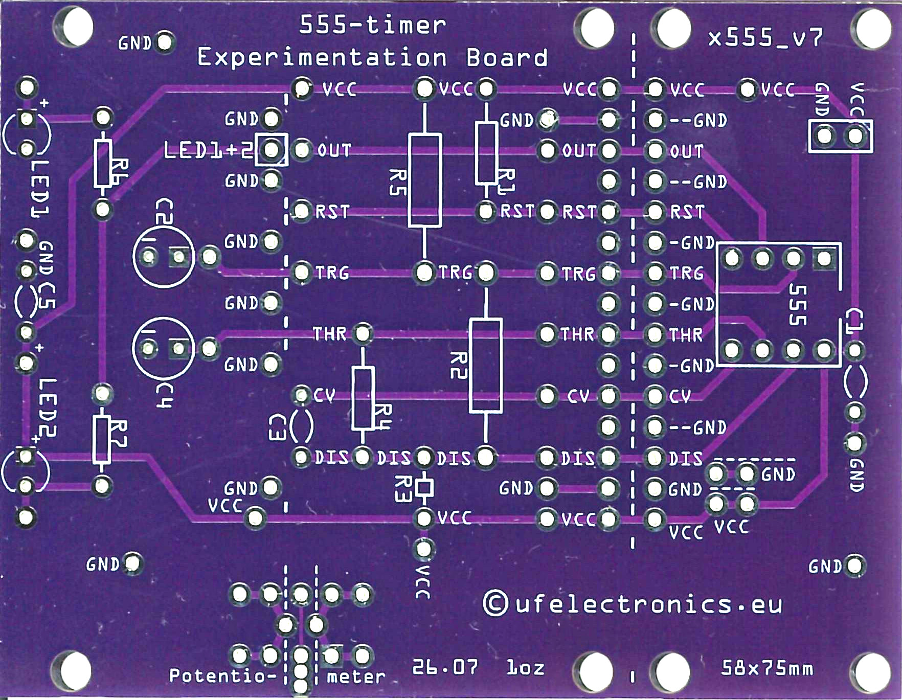 555 Experimentation Board v7 555 Experimentation Board v7